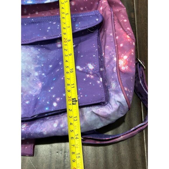 Mossimo Supply Co Galaxy Print Backpack Purple Adjustable Straps Zipper Pockets - Picture 10 of 12